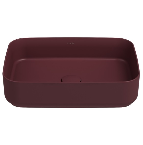 Раковина ISVEA Infinity накладная ШГВ 500*360*120 отверстия для смесителя отсутствуют цвет бордовый матовый 10NF65050-2R