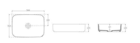 Раковина ISVEA Infinity накладная ШГВ 500*360*120 отверстия для смесителя отсутствуют цвет бордовый матовый 10NF65050-2R