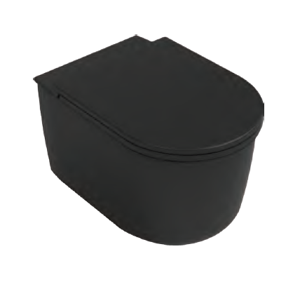 Унитаз ISVEA Fluido Waterfall (водопадный смыв), подвесной ШГВ 360*520*400 цвет черный матовый 10FD02001-2N
