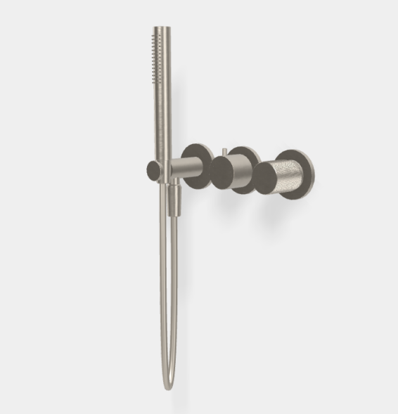 Смеситель для душа, Fima Carlo Frattini, Spillo Tech, G COLLECTION, на 2 потребителя, цвет-брашированный никель F3049TWX8GSN