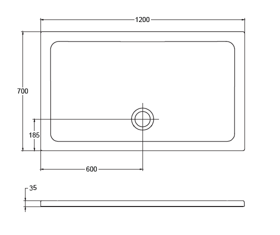 Душевой поддон 1200х700 ISVEA прямоугольный цвет белый матовый 10DT97576-42L