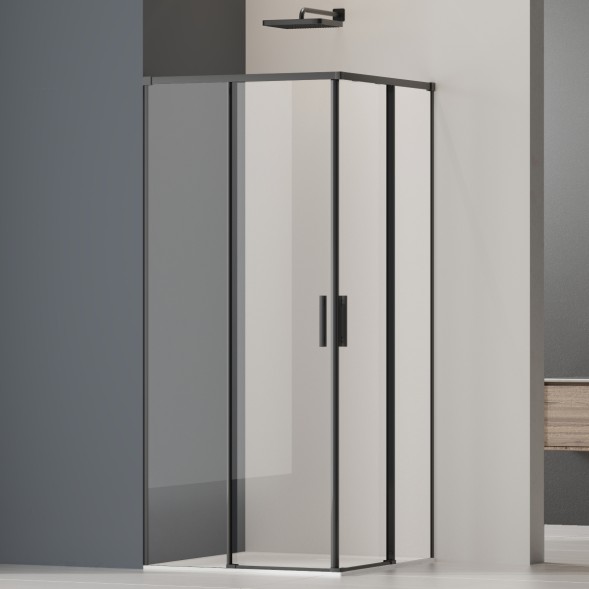 Vincea Душевой уголок Софт 2 (Soft 2) VSS-3SO2800CLB, 800*800, черный, стекло прозрачное