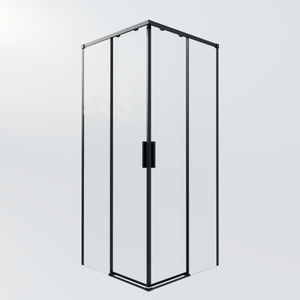 Vincea Душевой уголок Софт 2 (Soft 2) VSS-3SO2800CLB, 800*800, черный, стекло прозрачное