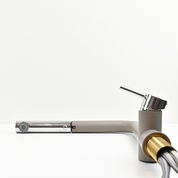 Paini HD72566CR1KM Смеситель для кухни Пладос с выдвижным изливом, бежевый