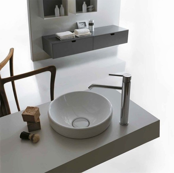 Раковина GALASSIA Ergo 7117 полувстраиваемая без отверстий без перелива цвет белый глянцевый