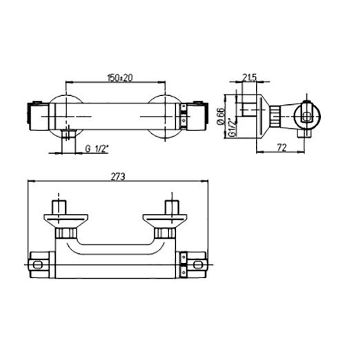 Paini 92CR511TH Смеситель для душа Арена с термостатом, хром