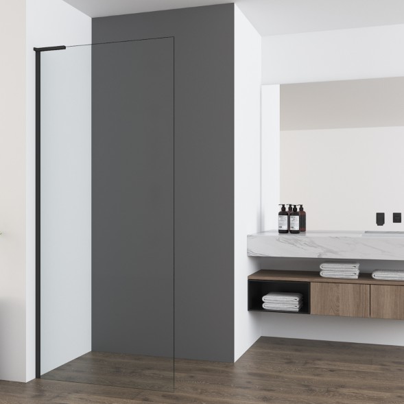 Vincea Душевая перегородка Волк-Ин (Walk-In) VSW-7HA700CLB, 700*2000, черный матовый, стекло прозрачное