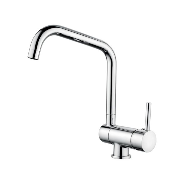 AQG TILE, смеситель для кухни с закругленным поворотным опускающимся  изливом, цвет хром