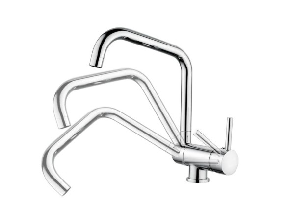 AQG TILE, смеситель для кухни с закругленным поворотным опускающимся  изливом, цвет хром