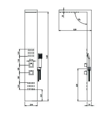AQG Delta, однорычажный смеситель для душа c набором для душа SETP, цвет хром