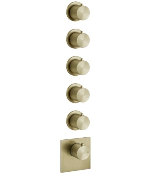 Gessi Смеситель для душа, 316 Bath Shower, на 5 потребителей, цвет Латунь матовая  54510#727