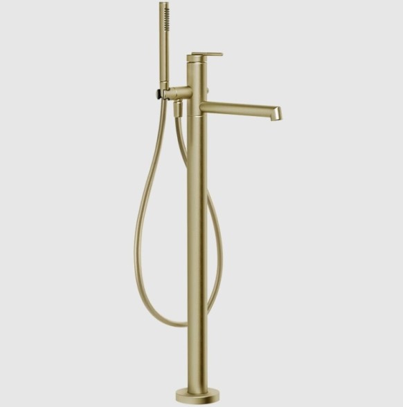 Gessi Смеситель для ванны и душа, Ingranaggio, напольный, цвет Латунь матовая  63528#727