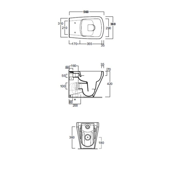 Унитаз SIMAS BADEN BADEN напольный приставной безободковый цвет белый BB01/F91