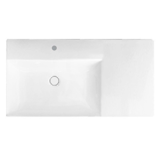 Раковина HATRIA Bahia 13 BHD800465011TS0 подвесная или на тумбу с одним отверстием с переливом цвет белый