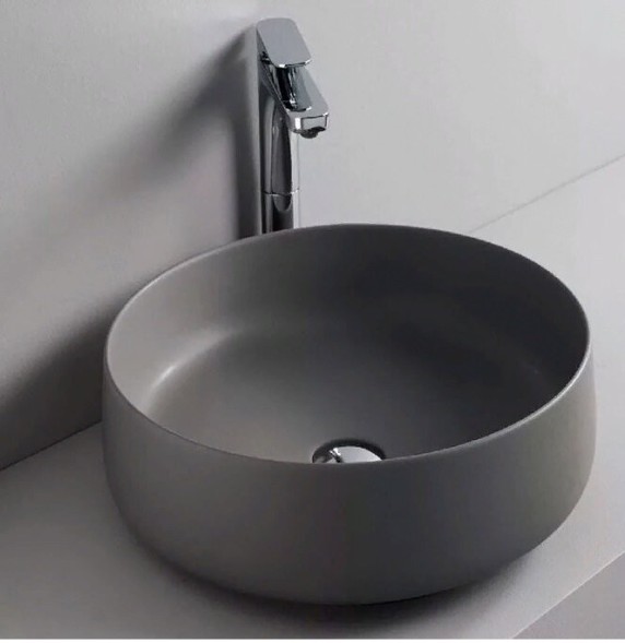 Раковина Artceram Cognac Quadro накладная без отверстий  цвет Grey Olive COL001 15 00