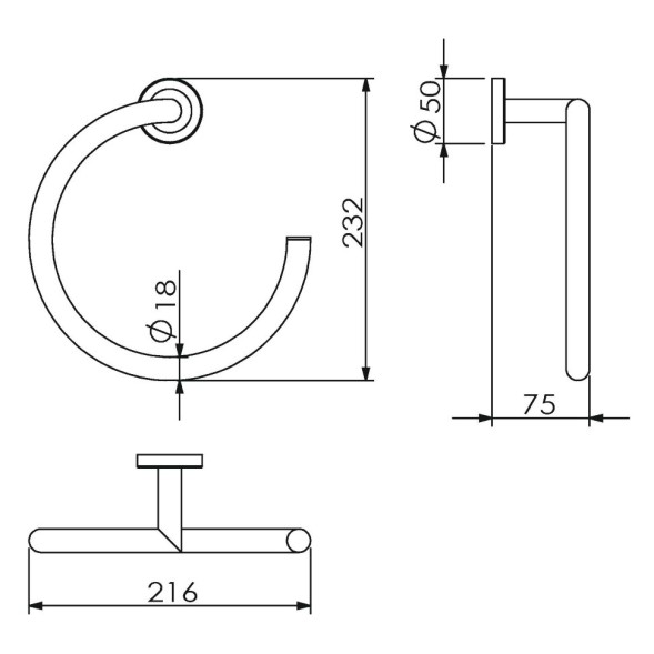Полотенцедержатель LANGBERGER BURANO 11038B подвесной цвет хром
