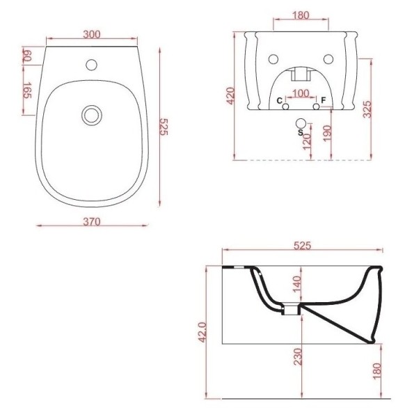 Биде Artceram Azuley подвесной  с одним отверстием цвет белый  AZB001 01 00