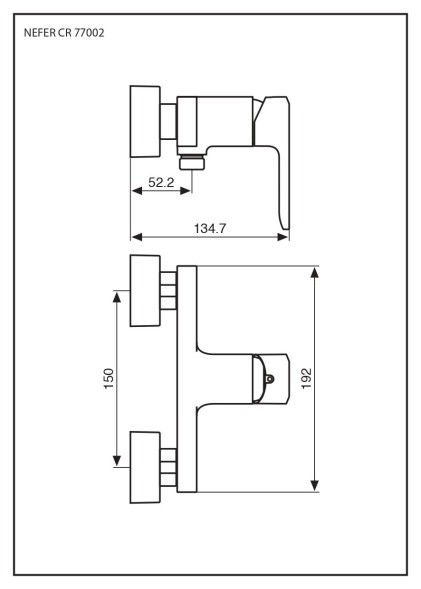 Emmevi Nefer, однорычажный смеситель для душа, без ручного душа, цвет черный/карбон 77002NCA