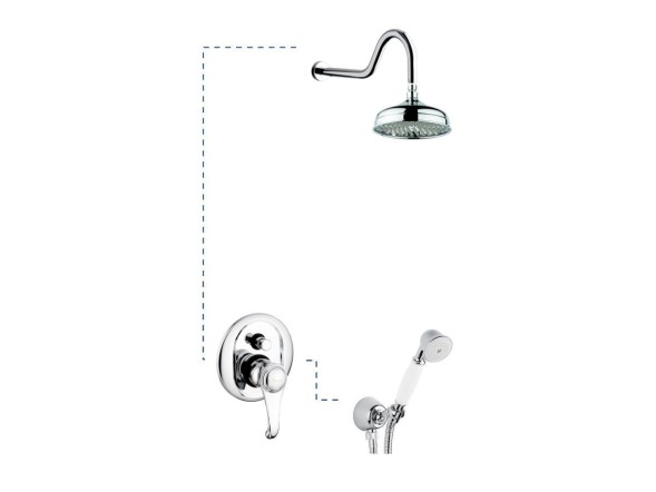 Emmevi Tiffany, душевой комплект №1, цвет хром 0003CR