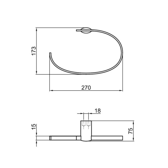 Полотенцедержатель Webert Aria AI501201015, хром