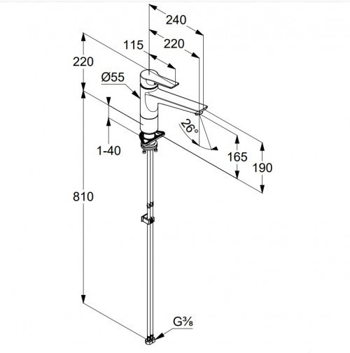 KLUDI MIX однорычажный смеситель для кухни, байонетное крепление, арт. 329340575