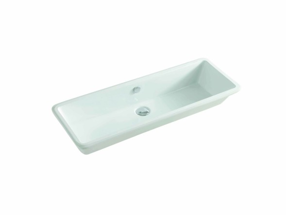 Hidra Lavabi, подстольная прямоугольная раковина 90x33x15h см, цвет белый глянцевый