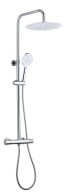 AQG Nite, душевая колонна регул. по высоте 95-150 см: c термостатом и круглым верхним душем 25 см, цвет хром