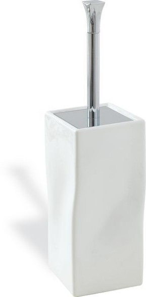 Stil Haus Prisma, напольный керамический ёрш, цвет хром - белая керамика