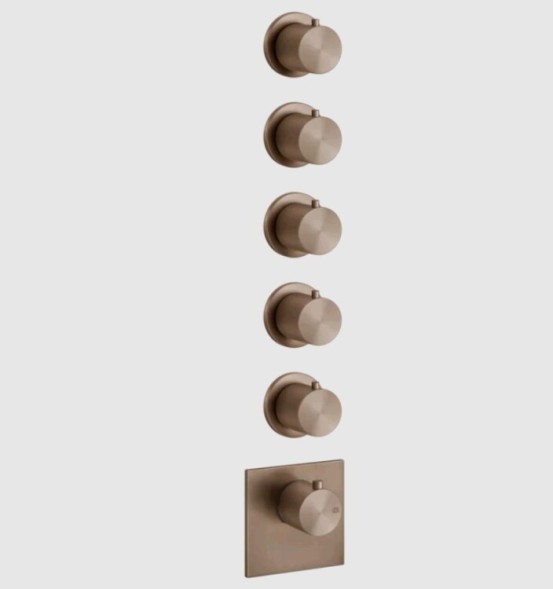 Gessi Смеситель для душа, 316 Bath Shower, на 5 потребителей, цвет медь матовая  54510#708