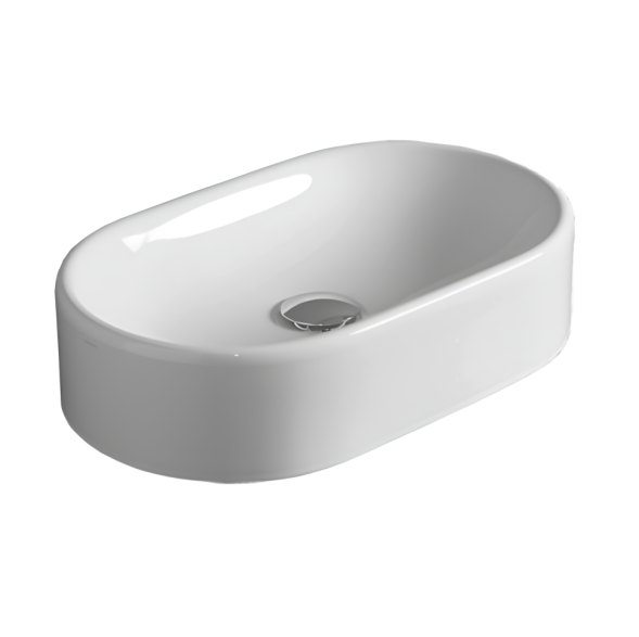 Раковина SIMAS FLOW накладная без отверстий цвет белый FL13