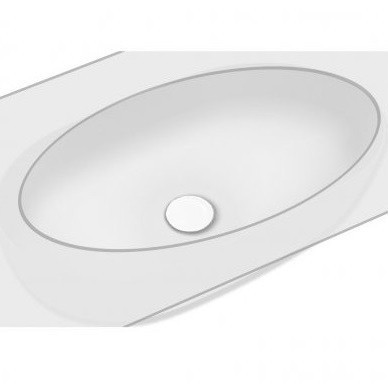 Раковина HATRIA HAPPY HOUR Y8AR01 встраиваемая снизу без отверстия без перелива цвет белый