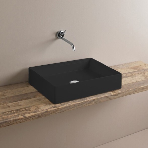 Раковина Artceram Scalino накладная без отверстий  цвет черный матовый SCL002 17 00