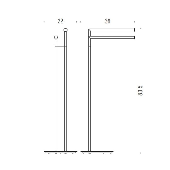 Стойка COLOMBO DESIGN MINI B4038.NM с полотенцедержателем двойным цвет черный матовый
