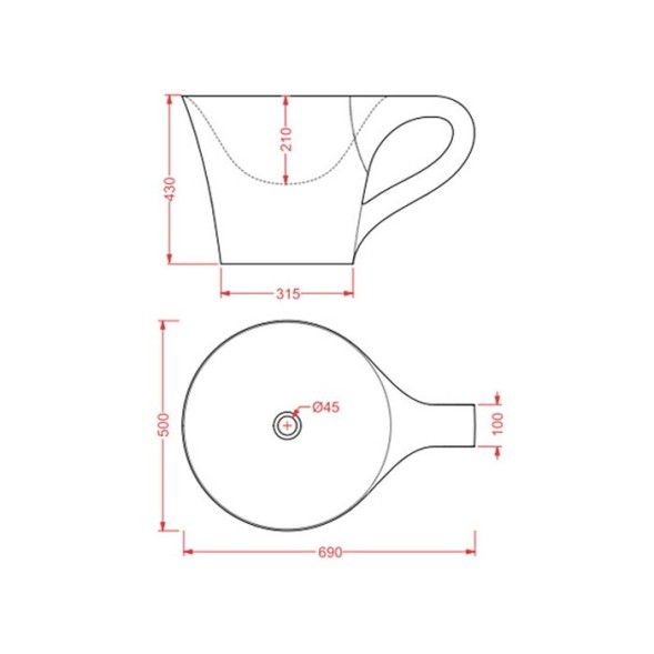 Раковина Artceram Cup накладная цвет белый/черный OSL005 01 50