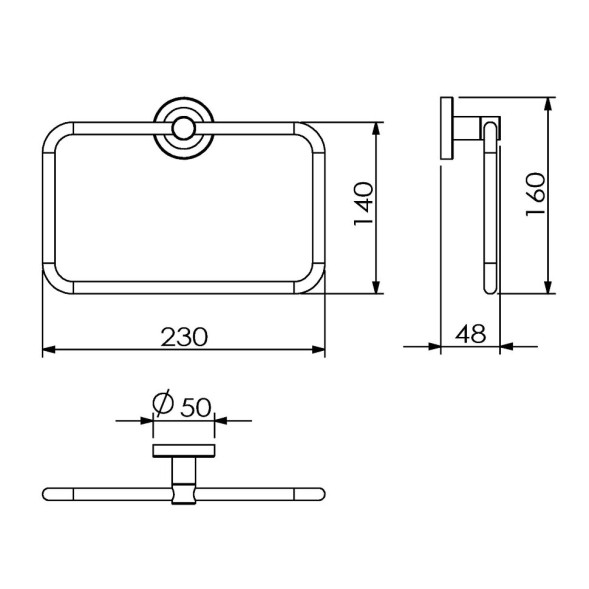 Полотенцедержатель LANGBERGER BURANO 11038C подвесной цвет хром