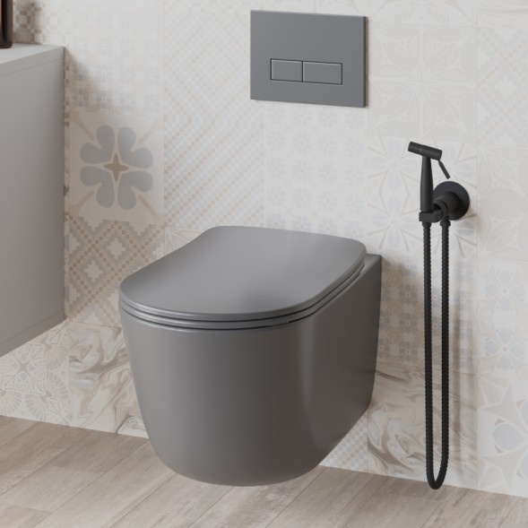 Paini CAYO442R Смеситель с гигиеническим душем Кастелло , встраиваемый, черный