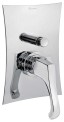 Emmevi Ares, встраиваемый в стену однорычажный смеситель для душа на 2 выхода, с кнопочным дивертером, цвет брашированный хром 76019/CRS