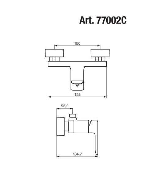 Emmevi Nefer, однорычажный смеситель для душа, с подключением для колонны, цвет хром 77002C/CR