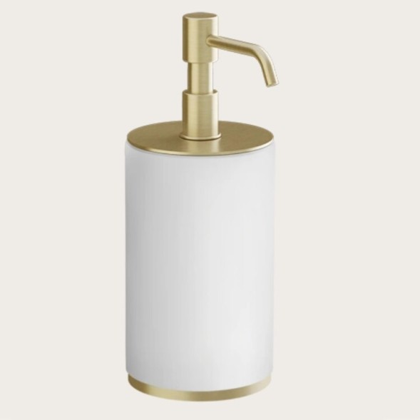 Gessi Дозатор для жидкого мыла, Origini, шгв 75*97*199, цвет дозатора брашированная бронза#белый  66437#726