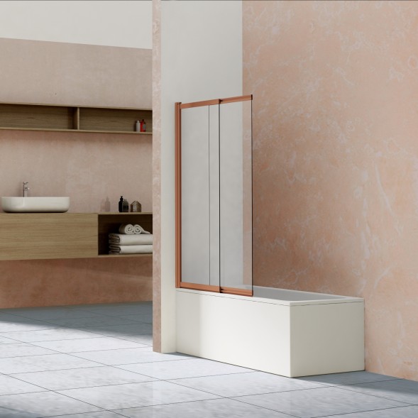 Vincea Душевая шторка на ванну VSB-1E100CLBC, 1000*1450, брашированная медь, стекло прозрачное