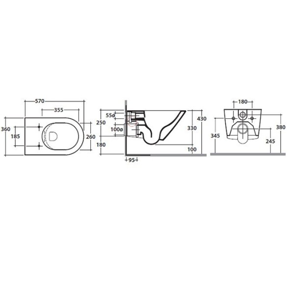 Унитаз GLOBO FORTY3 подвесной цвет белый FOS05BI