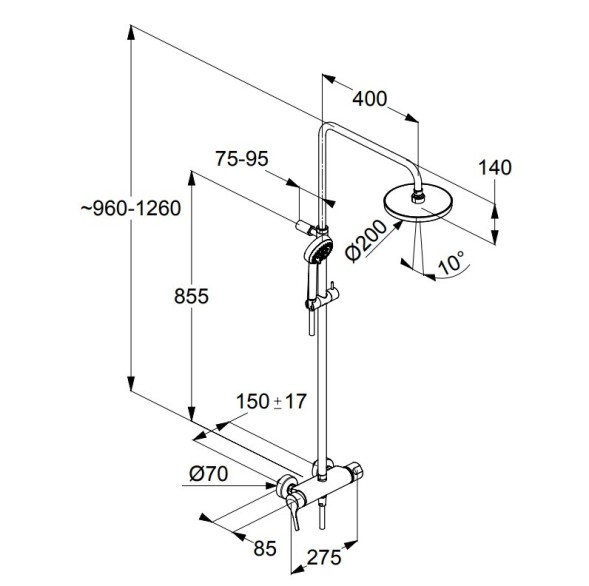 Душевая система KLUDI LOGO NEO 6808505-00