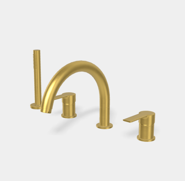 Смеситель для ванны и душа, Fima Carlo Frattini, Mast, цвет-золото брашированное F3144NOS