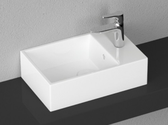 Раковина ISVEA Purita накладная ШГВ 450*270*130 с одним отверстием для смесителя цвет белый 10PL51045