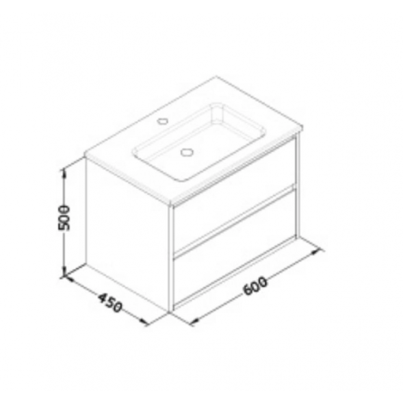 Тумба под умывальник подвесная Isvea Pro 60 серый без раковины 21MG1070060I