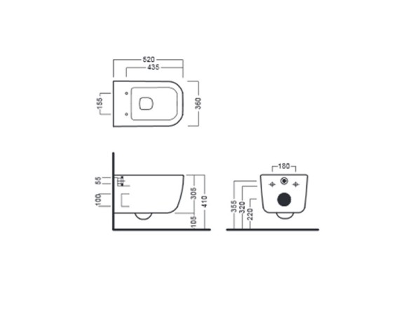 Унитаз HATRIA BIANCA Y3AK01 подвесной безободковый цвет белый
