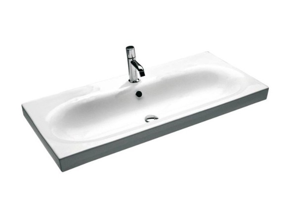 Раковина HATRIA DAYTIME Y0YR01 подвесная или на тумбу с одним отверстием с переливом цвет белый