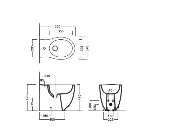 Биде HATRIA LE FIABE Y1DZ01 напольное цвет белый