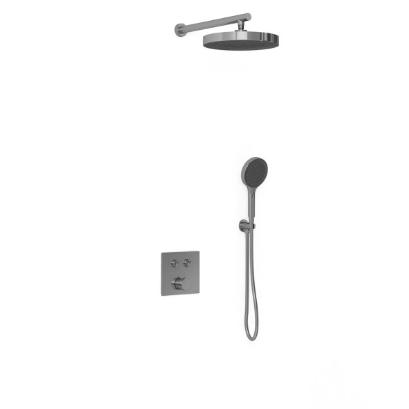 Vincea Душевой комплект Инспаер (Inspire) VSFW-4I212GM встраиваемый, двухрежимный, вороненая сталь