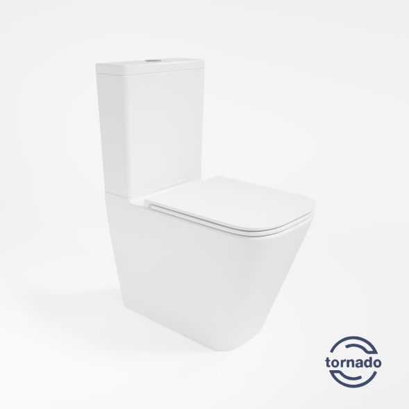 Vincea Унитаз-компакт Торнадо Кью-Лайн (Q-Line) VT2-12T,  цвет белый, ультратонкое сиденье микролифт, Горизонтальный выпуск
